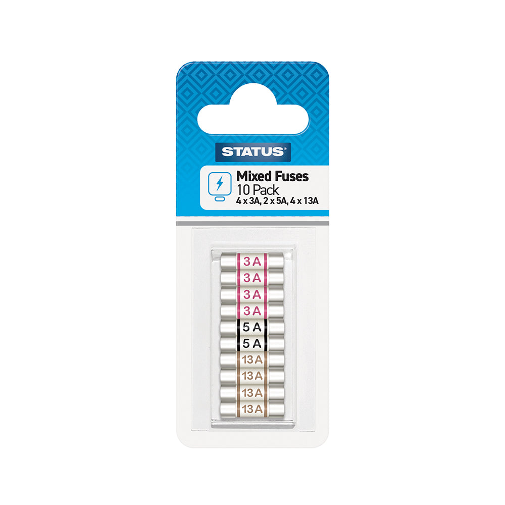 10 pk mixed - Fuses - 4x3 amp - 2x5 amp - 4x13 amp - in Colour CDU