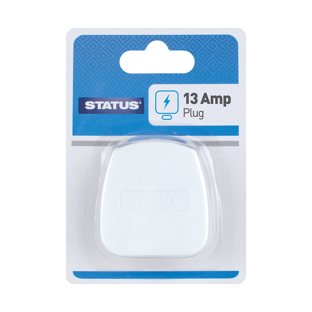 13 amp - Plug - White - 1 pk - Blister Card