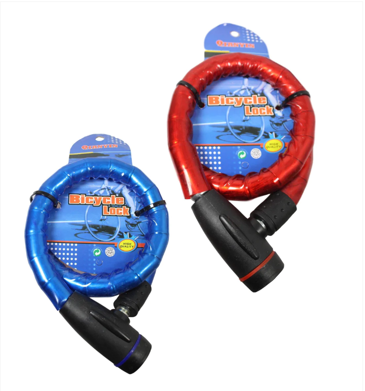 1 Pack High Quality Bicycle Lock Thick Multifunction Bike Lock With 2 Keys Red And Blue