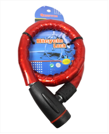 1 Pack High Quality Bicycle Lock Thick Multifunction Bike Lock With 2 Keys Red And Blue