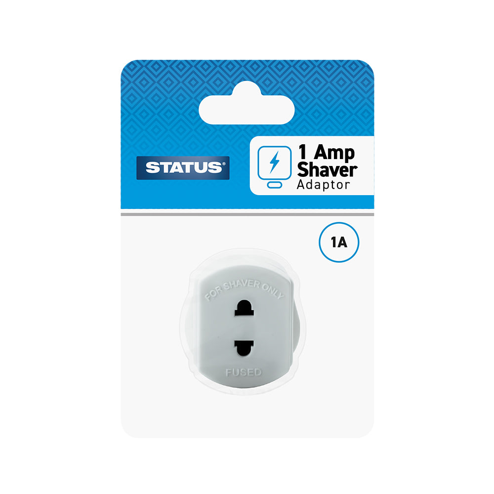 1 amp - Shaver Adaptor - White - 1 pk - Blister Card