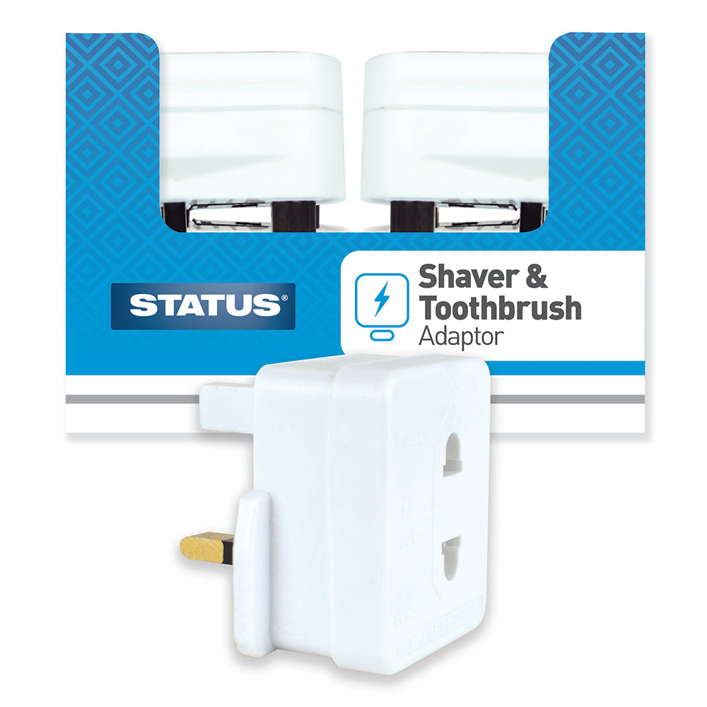 1 amp - Shaver Adaptor - White - "bulk" - in Colour CDU