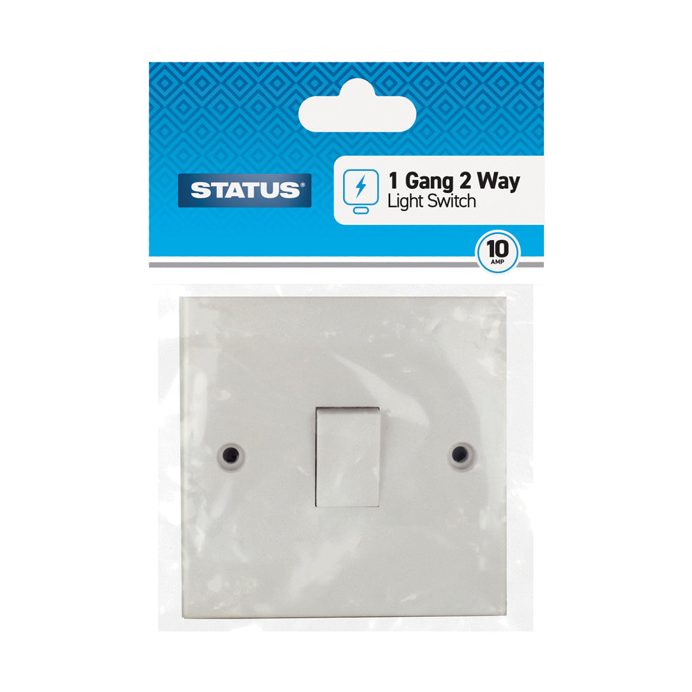 1 gang - 2 way - Light Switch - White - 1 pk - in Poly Bag / Header Card
