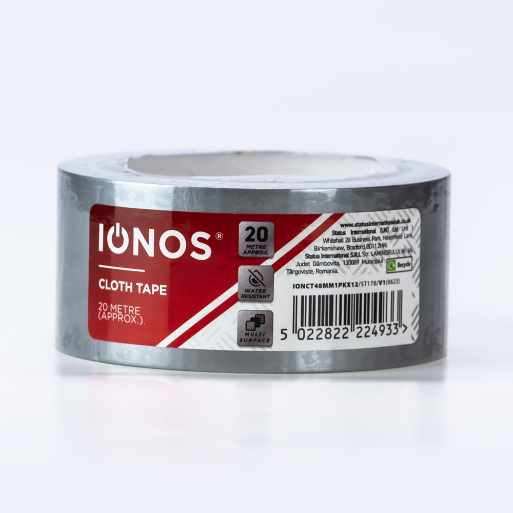 20 Mtr - Ionos - Cloth Tape - Grey - 1 pk - Shrink Wrapped