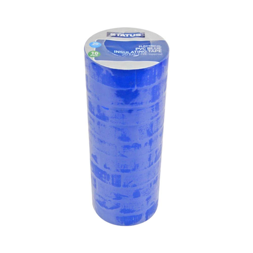 20 Mtr - PVC Electrical Tape - Blue - 10 pk - Shrink Wrapped