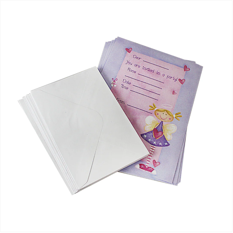 20 Pack Girls Princess Party Invites Invitations Pink/Purple