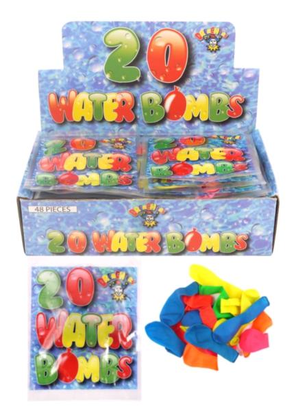20 Pack Outdoor Kids Assorted Neon Colour Water Bombs Summer Fun