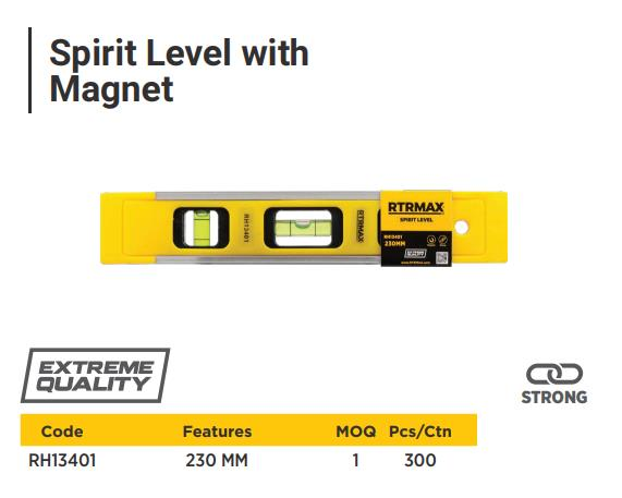 230 MM WITH MAGNET SPIRIT LEVEL