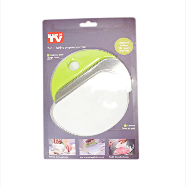 2 In 1 Baking Preparation Tool Dough Cutter Bowl Scraper