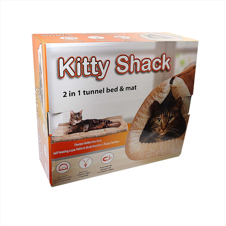 2 In 1 Kitty Shack Self Heating Cat/Kitty Portable Hot Bed & Mat
