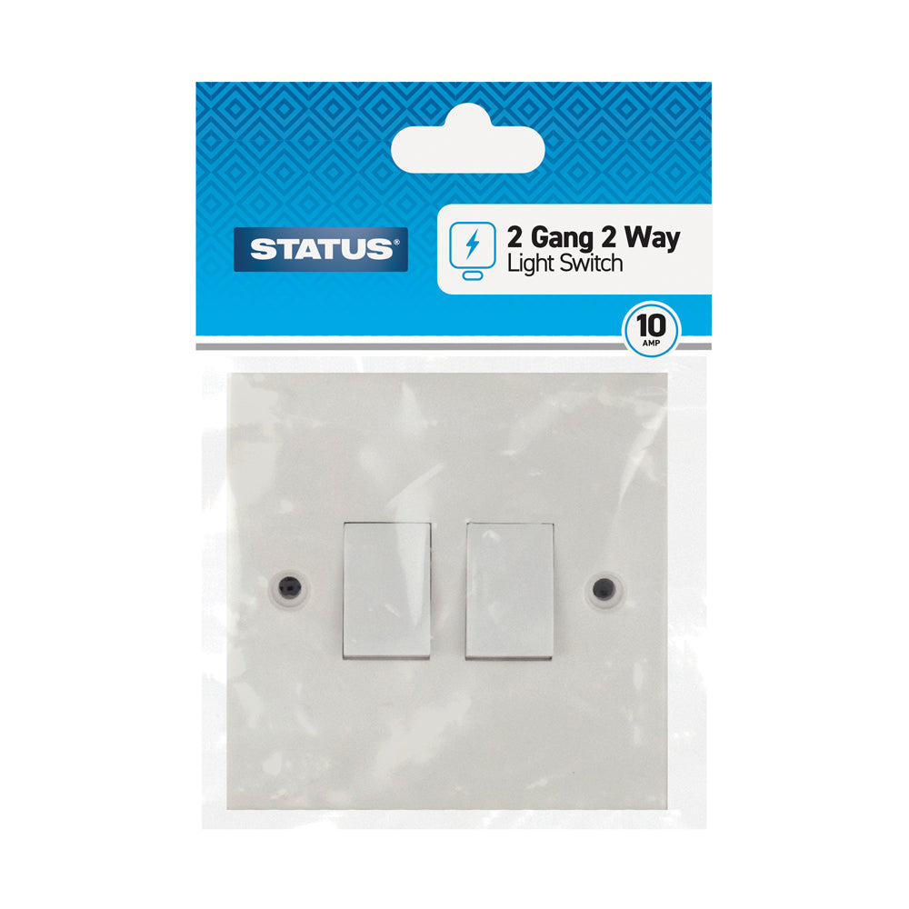 2 gang - 2 way - Light Switch - White - 1 pk - in Poly Bag / Header Card
