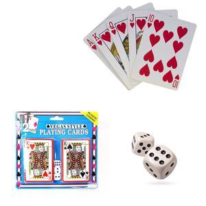 2 Pack Vegas Style Plastic Playing Cards with 5 Dice (24 Pcs )