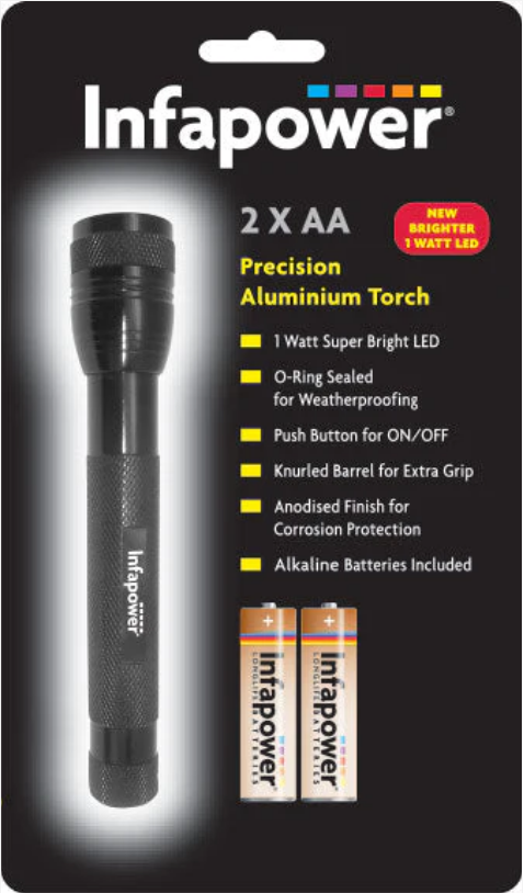 2 x AA Precision Aluminium Torch Diy Home