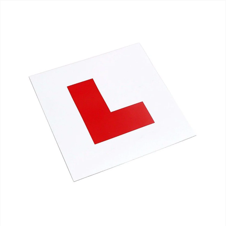 2 x Red 'L' Learner Magnetic Plate Car Accessory Learner