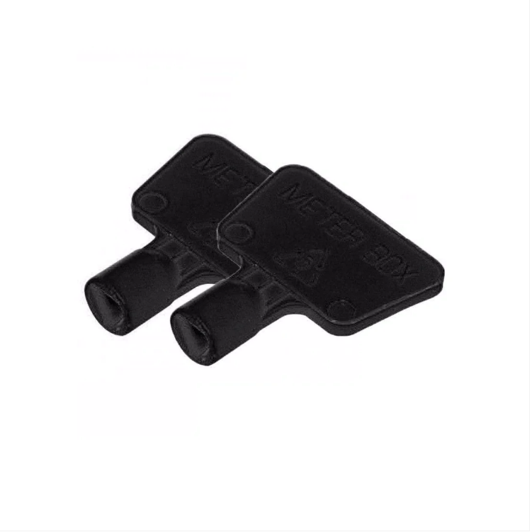 2 x Utility Service Meter Box Black Triangular Keys, For Water, Electricity, Gas
