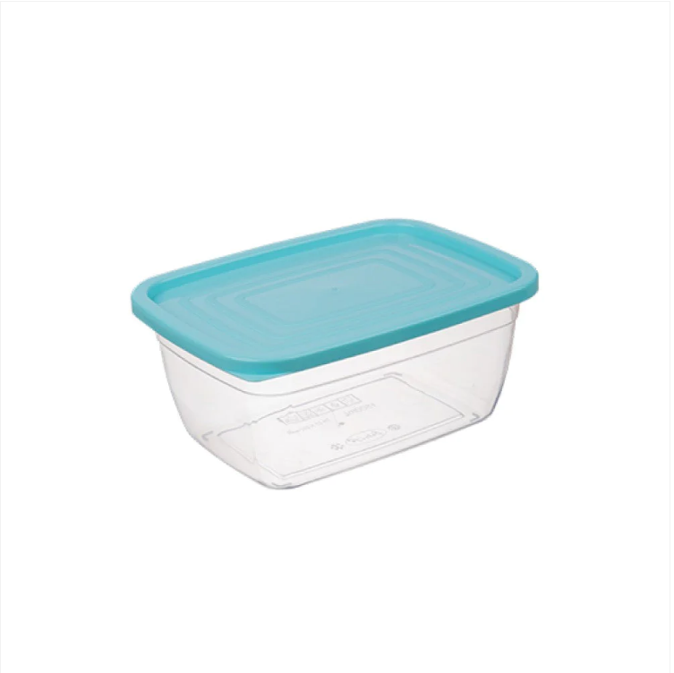 3 Pack Plastic Clear Storage Containers 0.6 / 1.0 / 1.5 Litre Assorted Colours