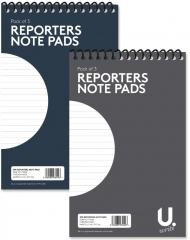 3 Pack Reporters Note Pads Home School Writing Pad 2 Assorted Design 5'' x 8''