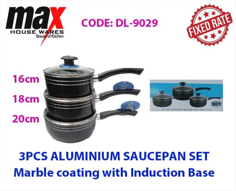 3Pc Aluminium Sauce Pan Set