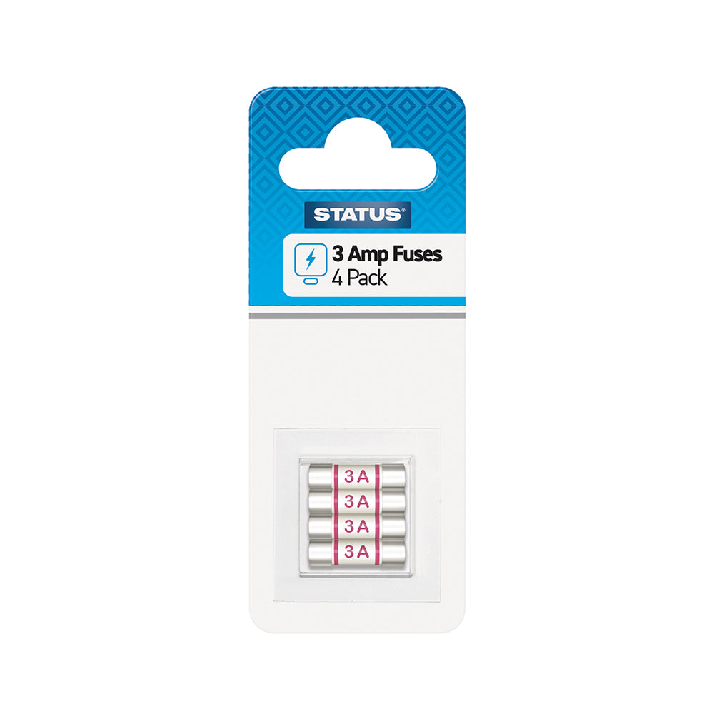 3 amp - Fuses - 4 pk - Blister Card - in Poly Bag