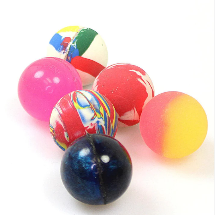 3 x High Bounce Bouncy Balls Vibrant Colours Frosty & Shimmer Shine Party Bag
