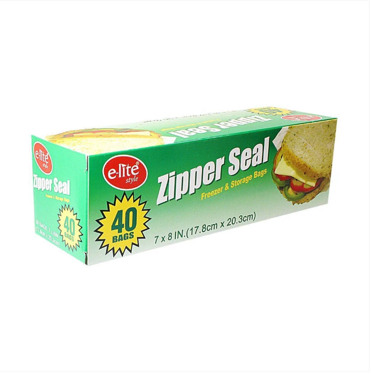 40 Pack Zipper Seal Freezer Bag 17cm x 20cm Home Kitchen