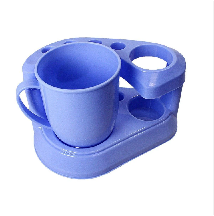 4 Rack Stand Alone Toothbrush, Toothpaste and Mug Holder, Hygienic Bathroom Rack