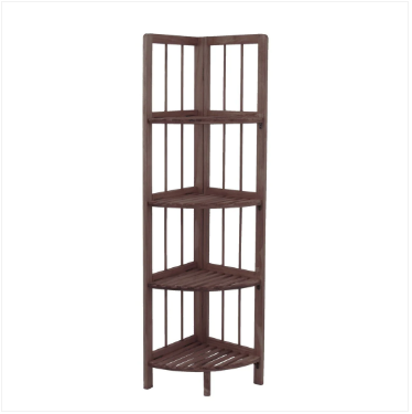4 Tier Coffee Wooden Corner Rack Multipurpose Use Wooden Rack 28 x 26 x 110cm