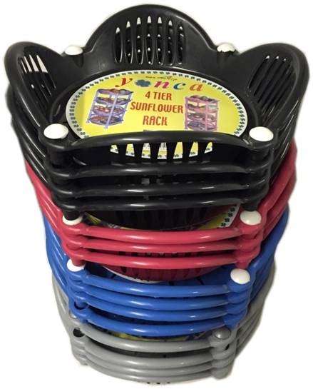 4 Tier Kitchen Veg Trolley/Stand Flower Shape Assorted Colours