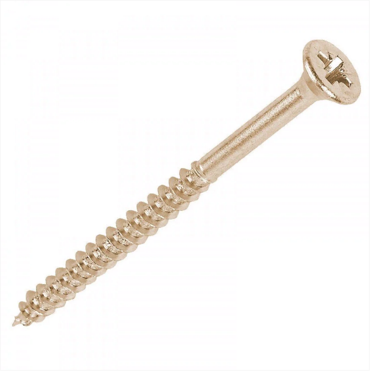 5.0 X 80 Pozi Countersunk Hardened Chipboard Wood Screws Yellow Plated DIY