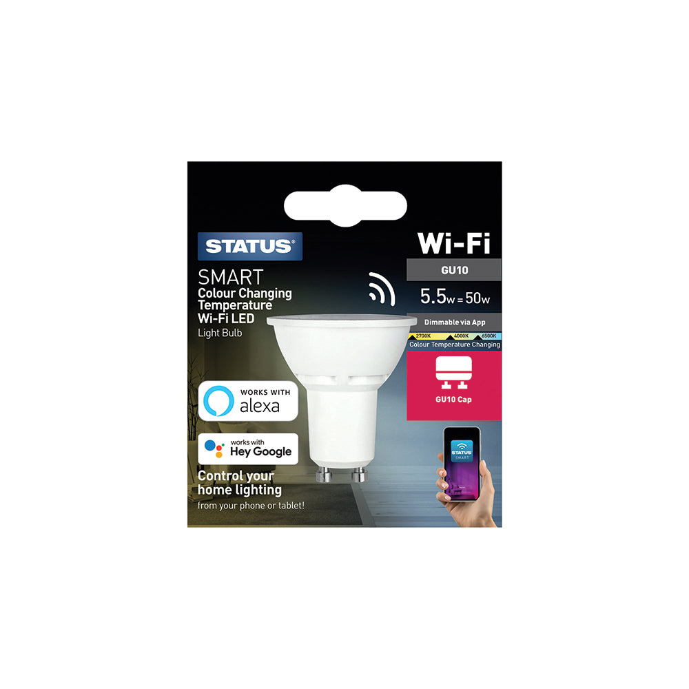 5.5w = 40w = 470 lumens - Smart - GU10 - PA - Pearl - CC - 1 pk box