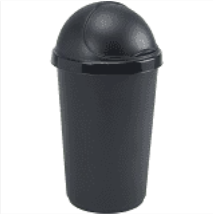 50 Litre Bullet Bin Silver/Black