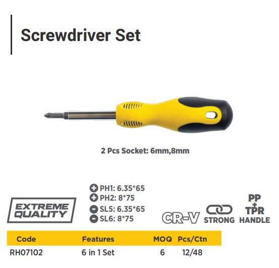 6 IN 1 SCREWDRIVER SET