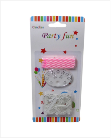 6 Pack Birthday Candles With Numbers 1-10 Available in Blue and Pink 1 Pack