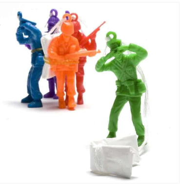 6 Pack Childrens Fun Toys Assorted Colour Parachutists 6.2cm