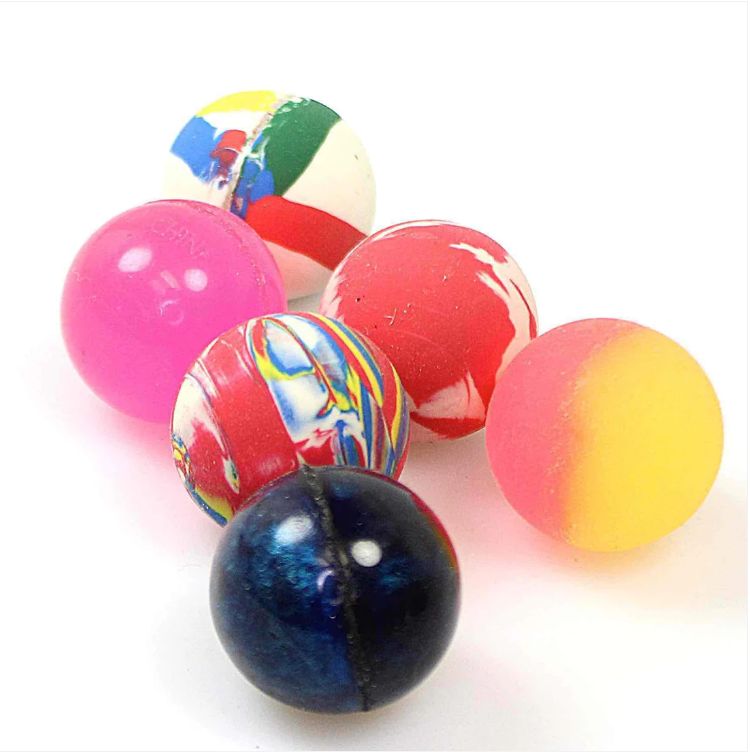 6 Pack Childrens Girls Boys Bouncing Balls 2.7cm Assorted
