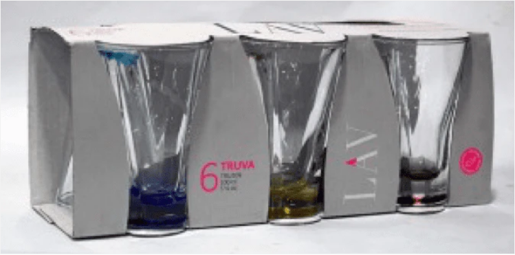 6 Pack Coloured Tumbler Drinking Glasses Sleeve Pack