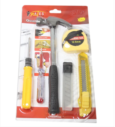6 Pack DIY Building Essentials Tool Set Indoor Outdoor Measuring Cutting Tools
