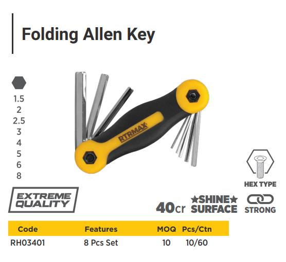 8 PC FOLDABLE HEXAGONAL ALLEN NORMAL