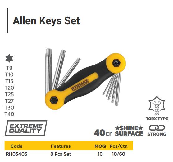 8 PCS FOLDING ALLEN KEY TORX TYPE