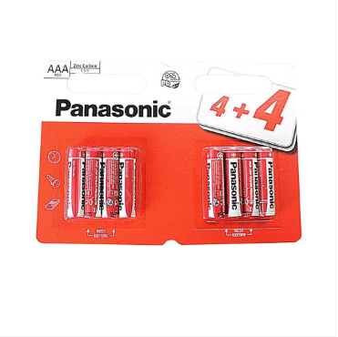 8x Panasonic AAA Batteries Zinc Carbon R03 1.5V Battery