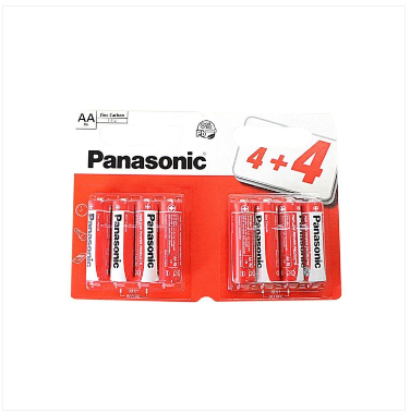 8x Panasonic AA Batteries Zinc Carbon R6 1.5V Battery