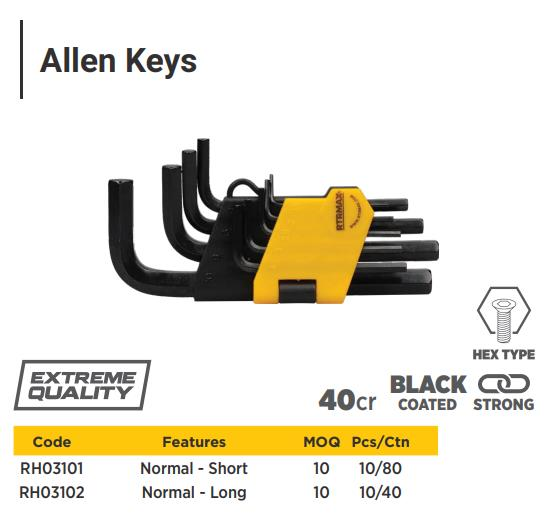 9PCS/SET ALLEN KEYS NORMAL(SHORT) (10)