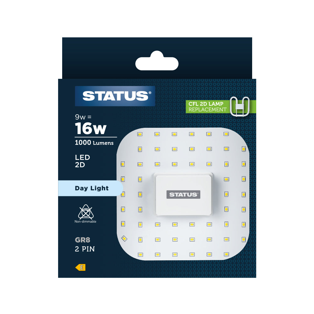 9w - - LED - 2D - Day Light - 2 Pin - 1 pk box