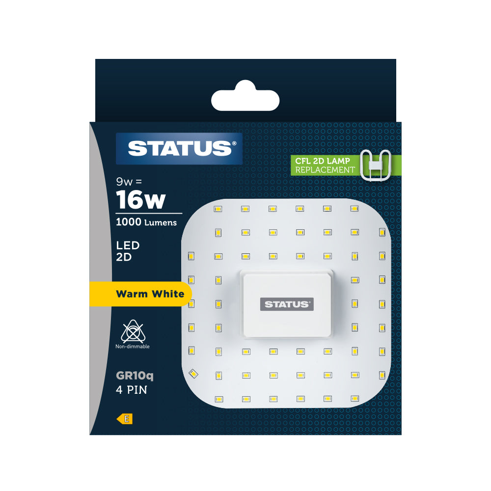 9w - LED - 2D - Warm White - 4 Pin - 1 pk box