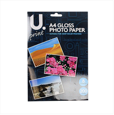 A4 Gloss Photo Paper Includes 8 Sheets 200GSM Superior Quality