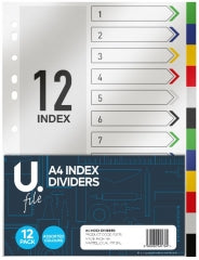 A4 Index Dividers 12pk