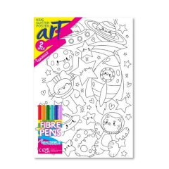 A4 Kids Glitter Poster Art Asst 1, 2pk