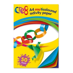 A4 Multi-coloured Activity Paper, 50 sheets