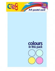 A4 Pastel Card, 12 sheets