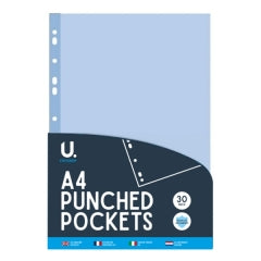 A4 Punched Pockets, 30pk
